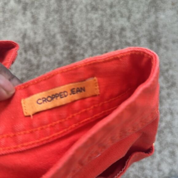 Tory Burch Red Cropped Jean 30 - Picture 4 of 8